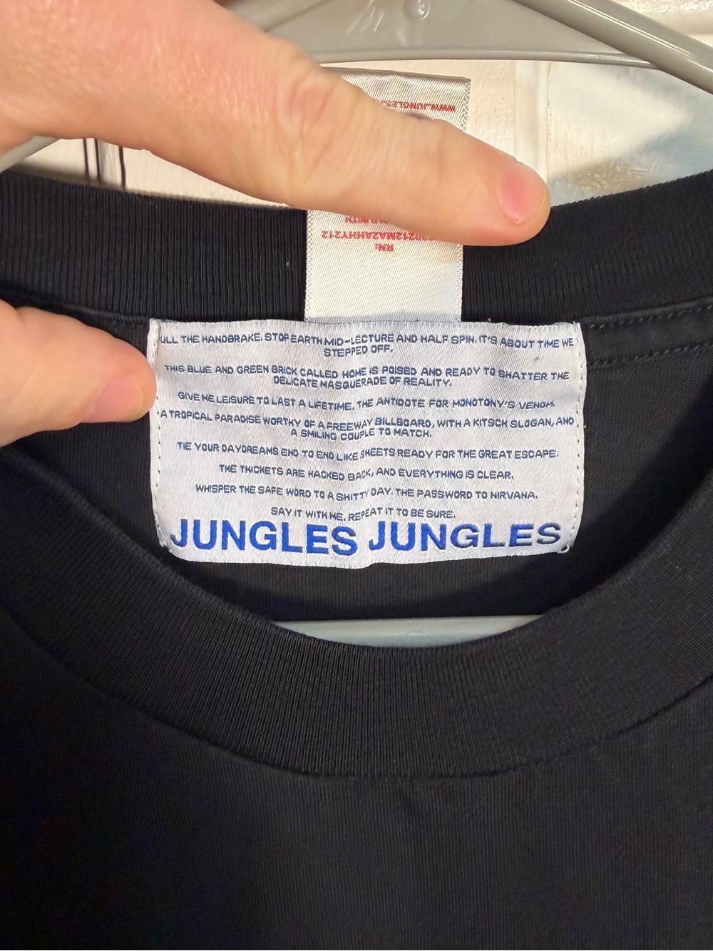 Jungles Jungles Black Bead Embroidered Tee Men’s Large Street Art - Picture 6 of 6